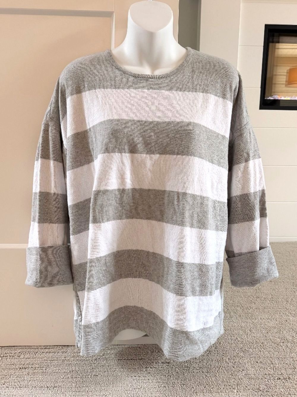 EILEEN FISHER Amazing Cozy Comfy Reversible Sweatshit Top Sz L NEW $440!!